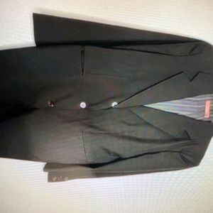 Nicola women’s classic trench coat notch lapel black long pea coat jacket